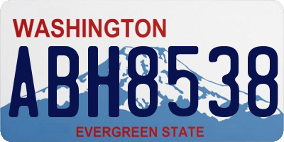 WA license plate ABH8538