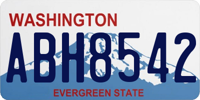 WA license plate ABH8542
