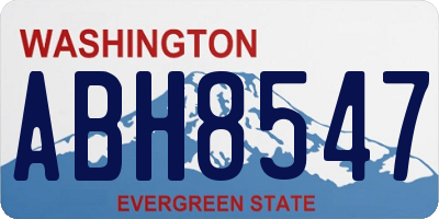 WA license plate ABH8547