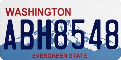 WA license plate ABH8548