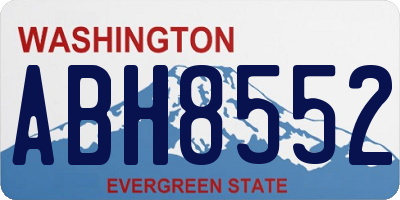 WA license plate ABH8552