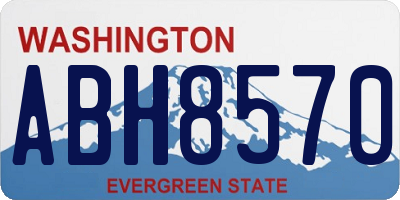 WA license plate ABH8570