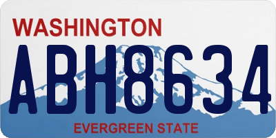 WA license plate ABH8634
