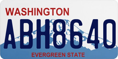 WA license plate ABH8640