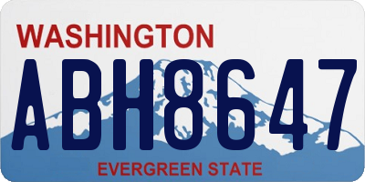 WA license plate ABH8647