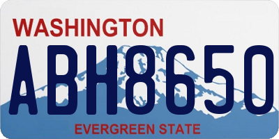 WA license plate ABH8650