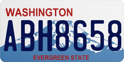 WA license plate ABH8658