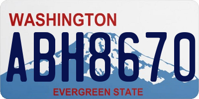 WA license plate ABH8670