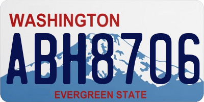 WA license plate ABH8706
