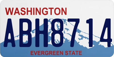 WA license plate ABH8714