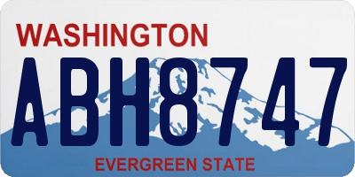 WA license plate ABH8747