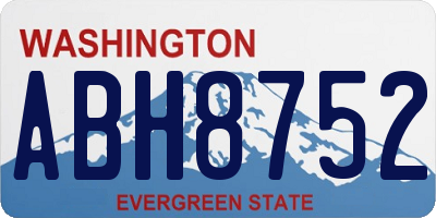 WA license plate ABH8752