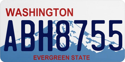 WA license plate ABH8755