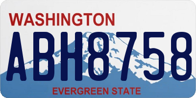 WA license plate ABH8758