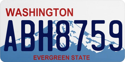 WA license plate ABH8759