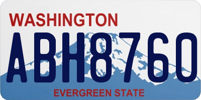 WA license plate ABH8760