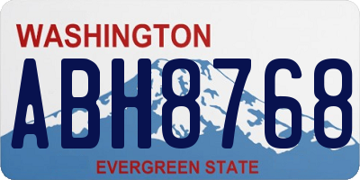 WA license plate ABH8768