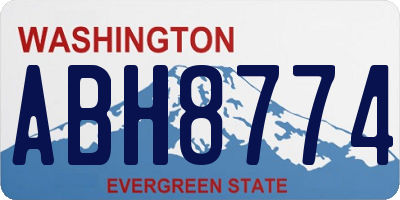 WA license plate ABH8774