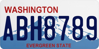 WA license plate ABH8789
