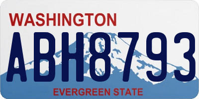 WA license plate ABH8793