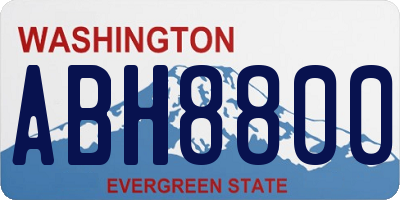 WA license plate ABH8800