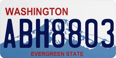 WA license plate ABH8803