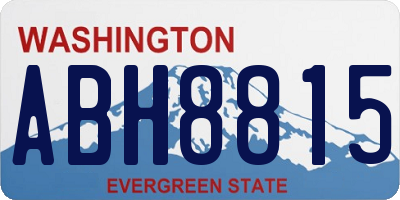 WA license plate ABH8815