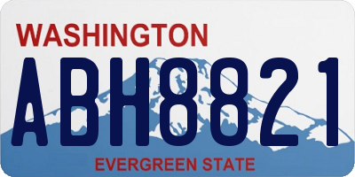WA license plate ABH8821