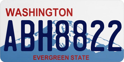 WA license plate ABH8822