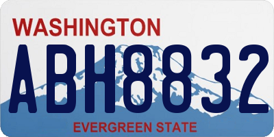 WA license plate ABH8832