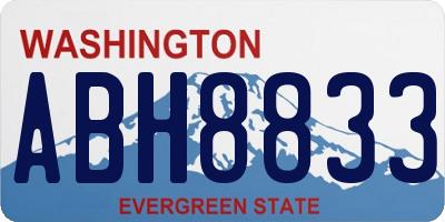 WA license plate ABH8833