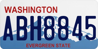 WA license plate ABH8845