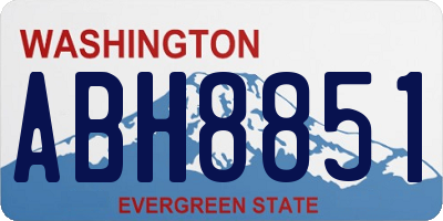 WA license plate ABH8851