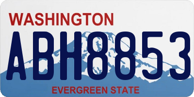 WA license plate ABH8853