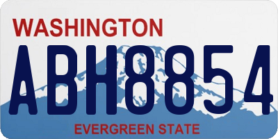 WA license plate ABH8854