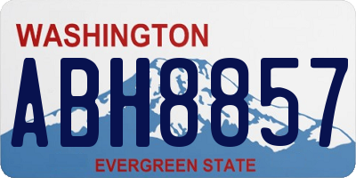 WA license plate ABH8857