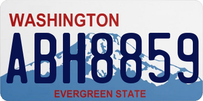 WA license plate ABH8859