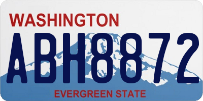 WA license plate ABH8872