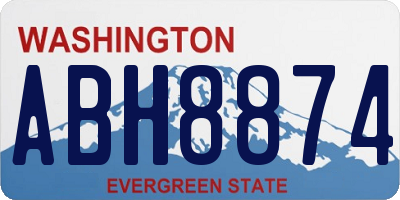 WA license plate ABH8874