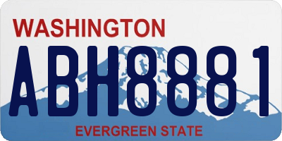 WA license plate ABH8881