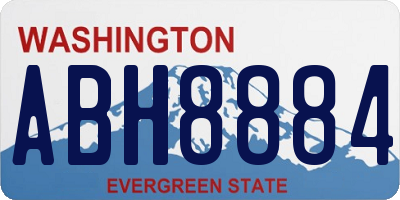 WA license plate ABH8884