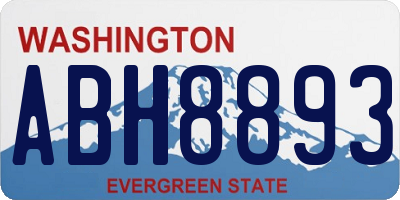 WA license plate ABH8893