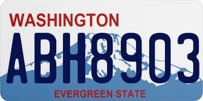 WA license plate ABH8903