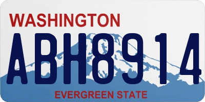 WA license plate ABH8914