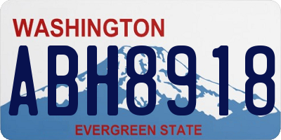 WA license plate ABH8918