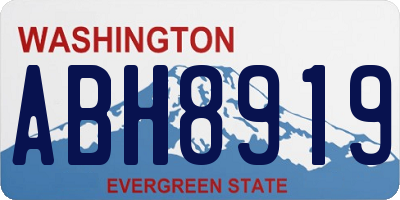 WA license plate ABH8919