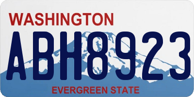 WA license plate ABH8923