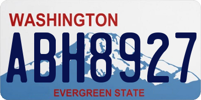 WA license plate ABH8927