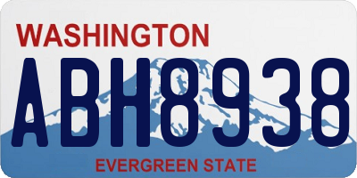 WA license plate ABH8938
