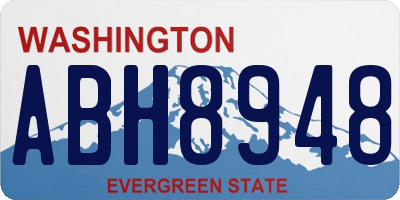 WA license plate ABH8948